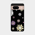 Seamless Floral Print Glass Case Cover For Google Pixel 8 5G