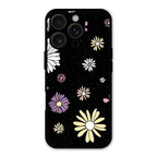 Seamless Floral Print Glass Case Cover For iPhone 16 Pro