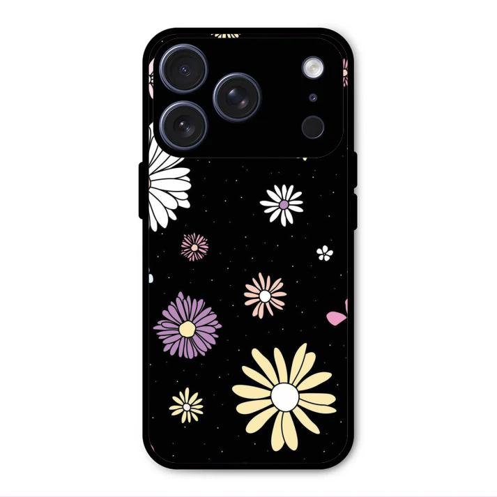 Seamless Floral Print Glass Case Cover For iPhone 17 Pro Max