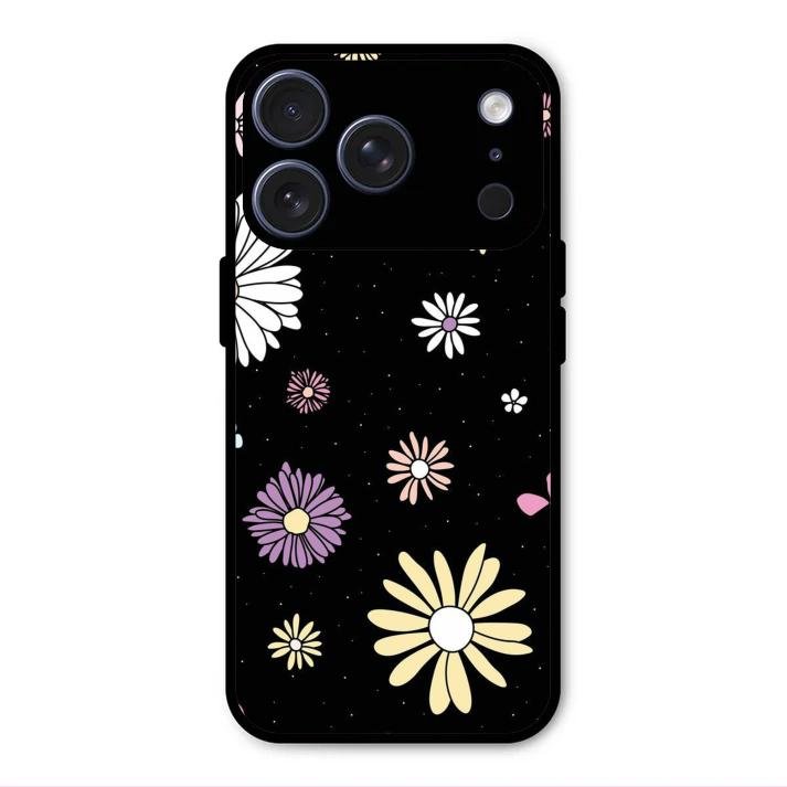 Seamless Floral Print Glass Case Cover For iPhone 17 Pro