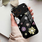 Seamless Floral Print Glass Case Cover For iPhone 17 Pro Max