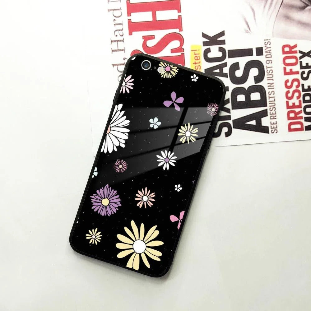 Seamless Floral Print Glass Case Cover For iPhone - ShopOnCliQ