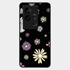 Seamless Floral Print Glass Case Cover For Iqoo 11 5G