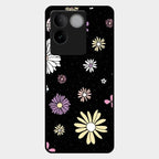 Seamless Floral Print Glass Case Cover For Iqoo Z7 Pro 5G