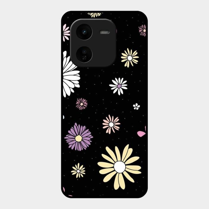 Seamless Floral Print Glass Case Cover For Iqoo Z9X 5G