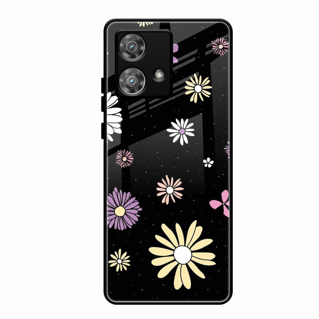 Seamless Floral Print Glass Case Cover For Motorola Edge 40 5G
