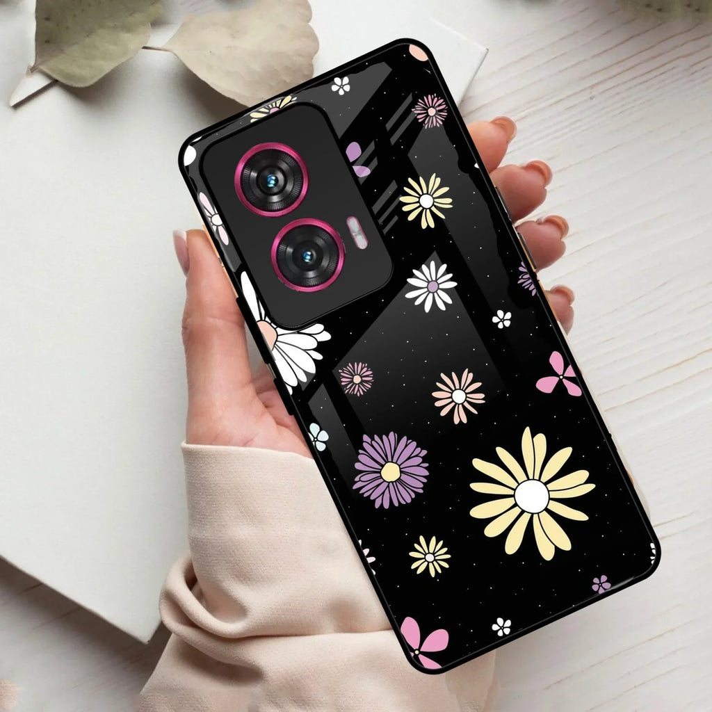 Seamless Floral Print Glass Case Cover For Motorola - ShopOnCliQ