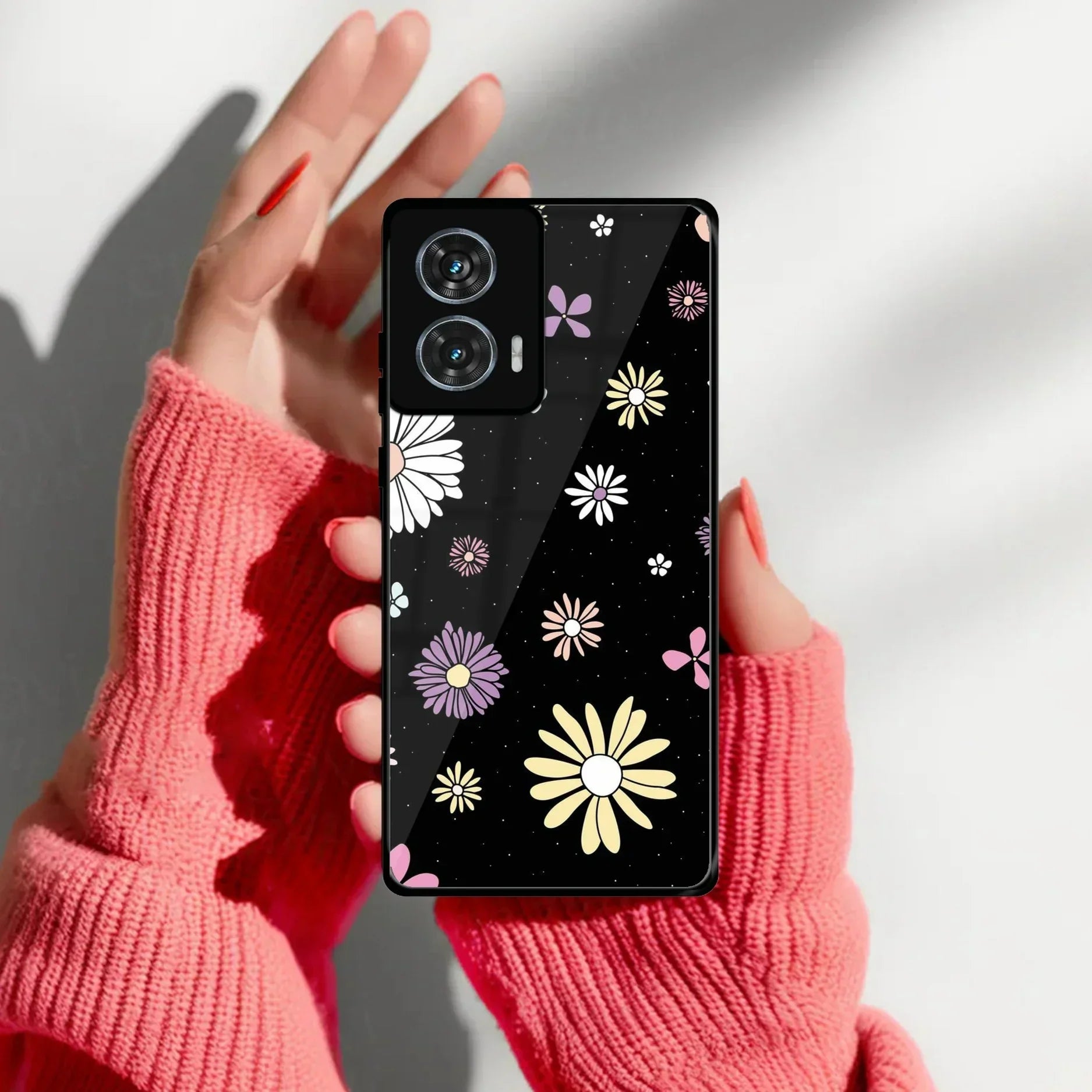 Seamless Floral Print Glass Case Cover For Motorola - ShopOnCliQ