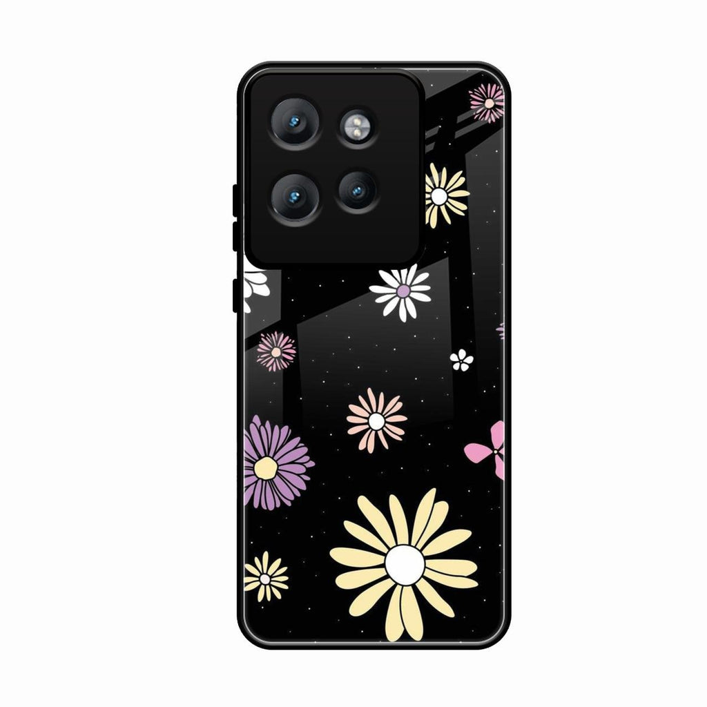 Seamless Floral Print Glass Case Cover For Motorola Edge 50 Neo