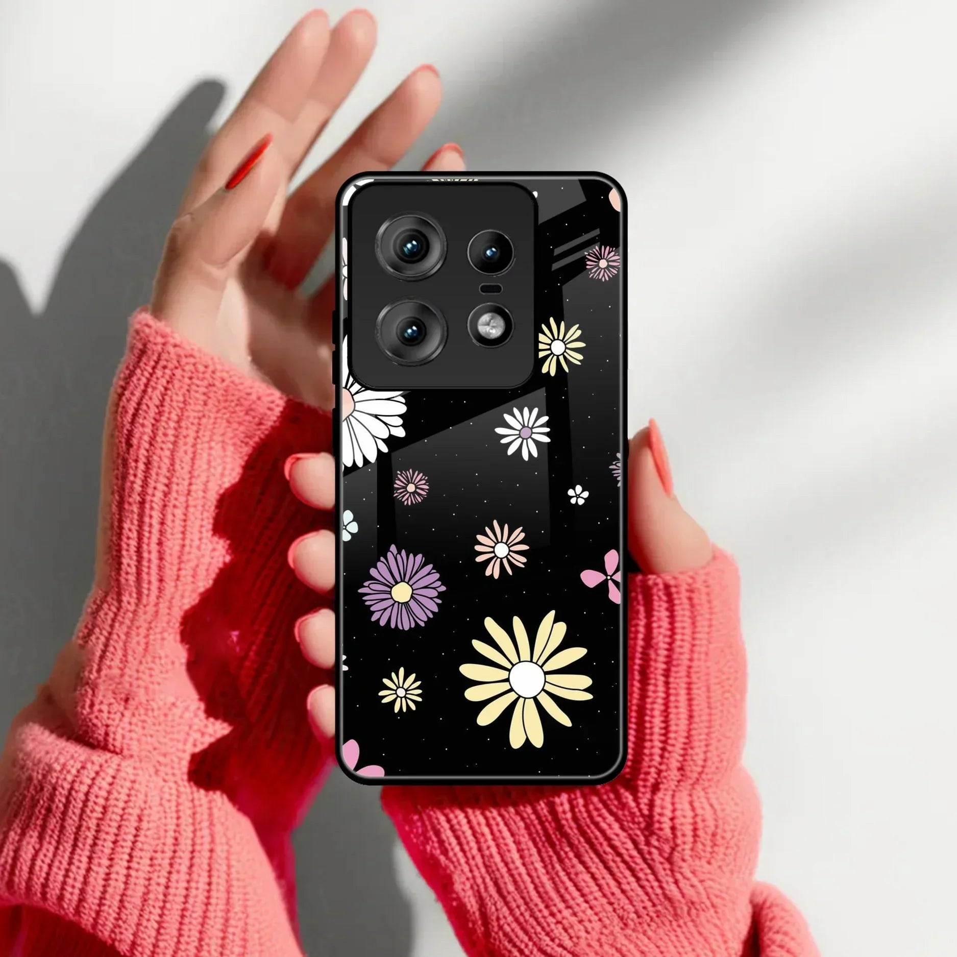 Seamless Floral Print Glass Case Cover For Motorola - ShopOnCliQ