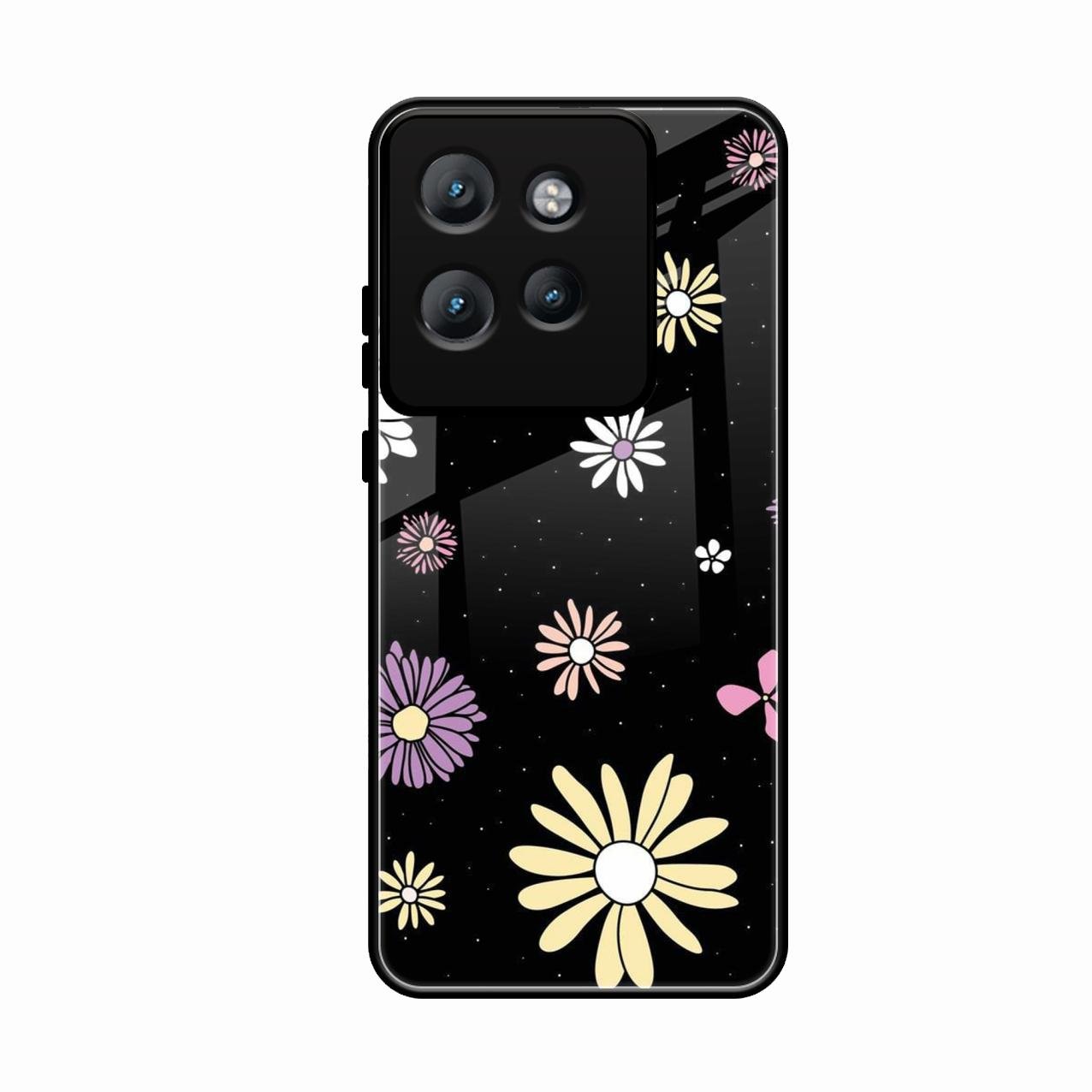 Seamless Floral Print Glass Case Cover For Motorola Edge 50