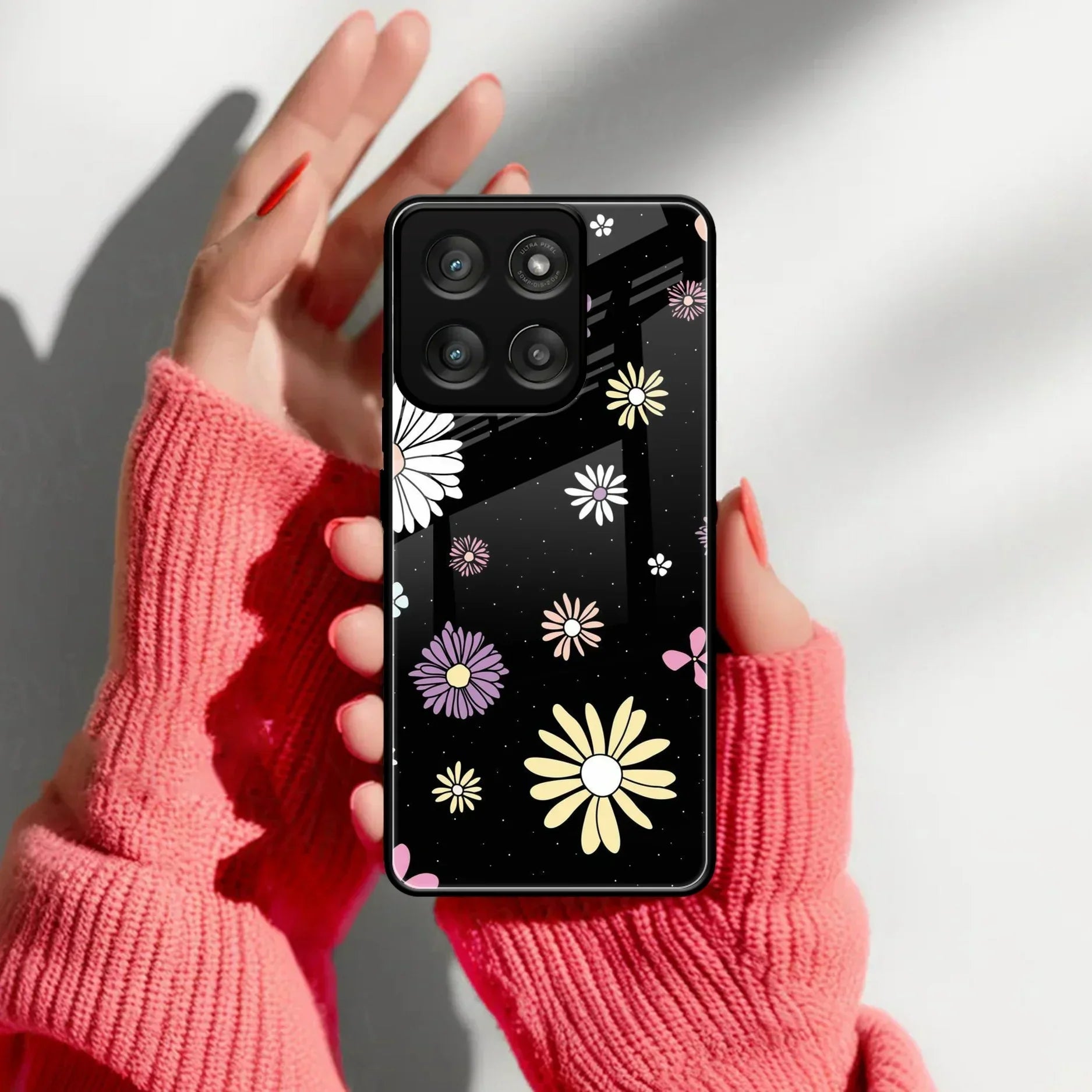 Seamless Floral Print Glass Case Cover For Motorola - ShopOnCliQ
