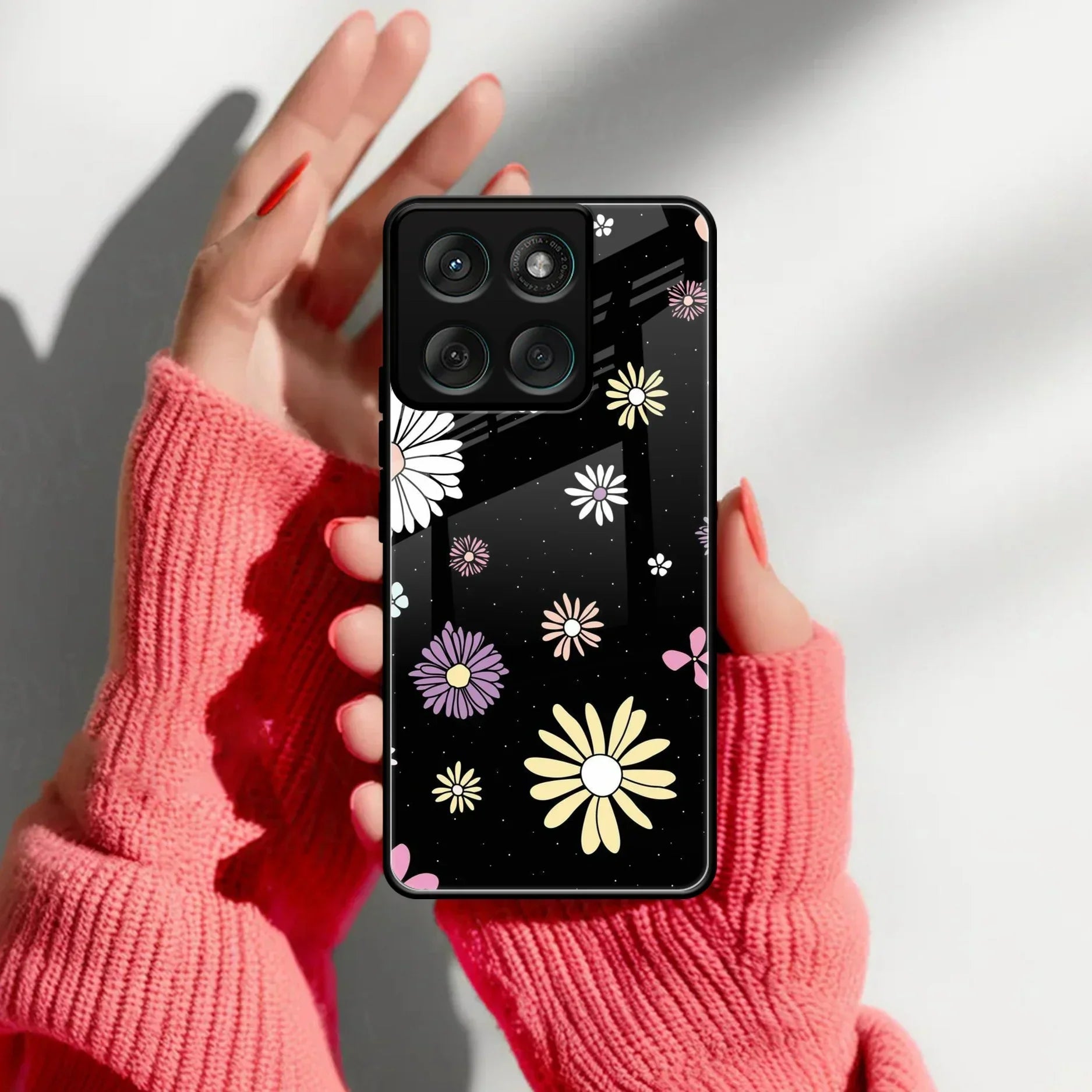 Seamless Floral Print Glass Case Cover For Motorola - ShopOnCliQ