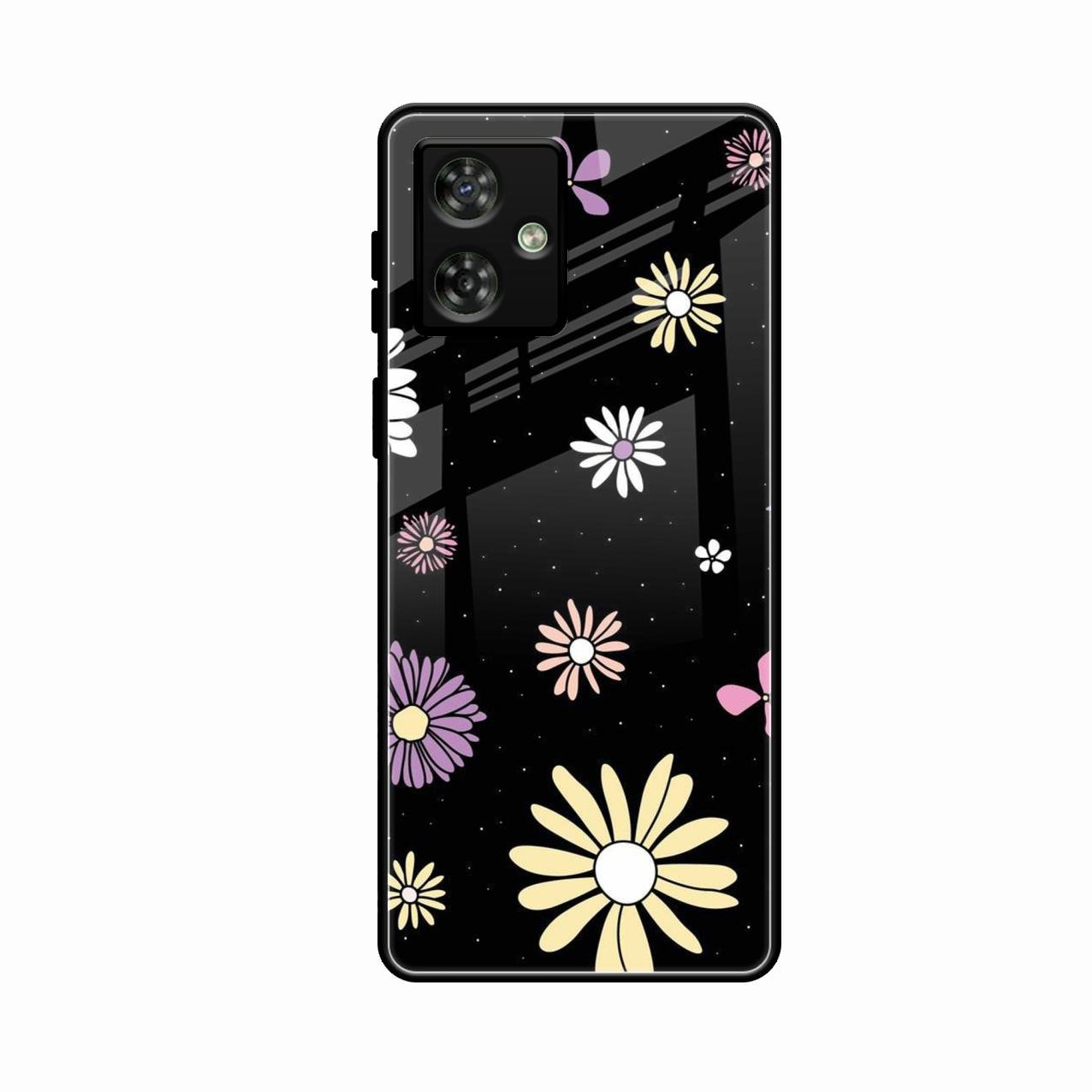 Seamless Floral Print Glass Case Cover For Motorola G64 5G
