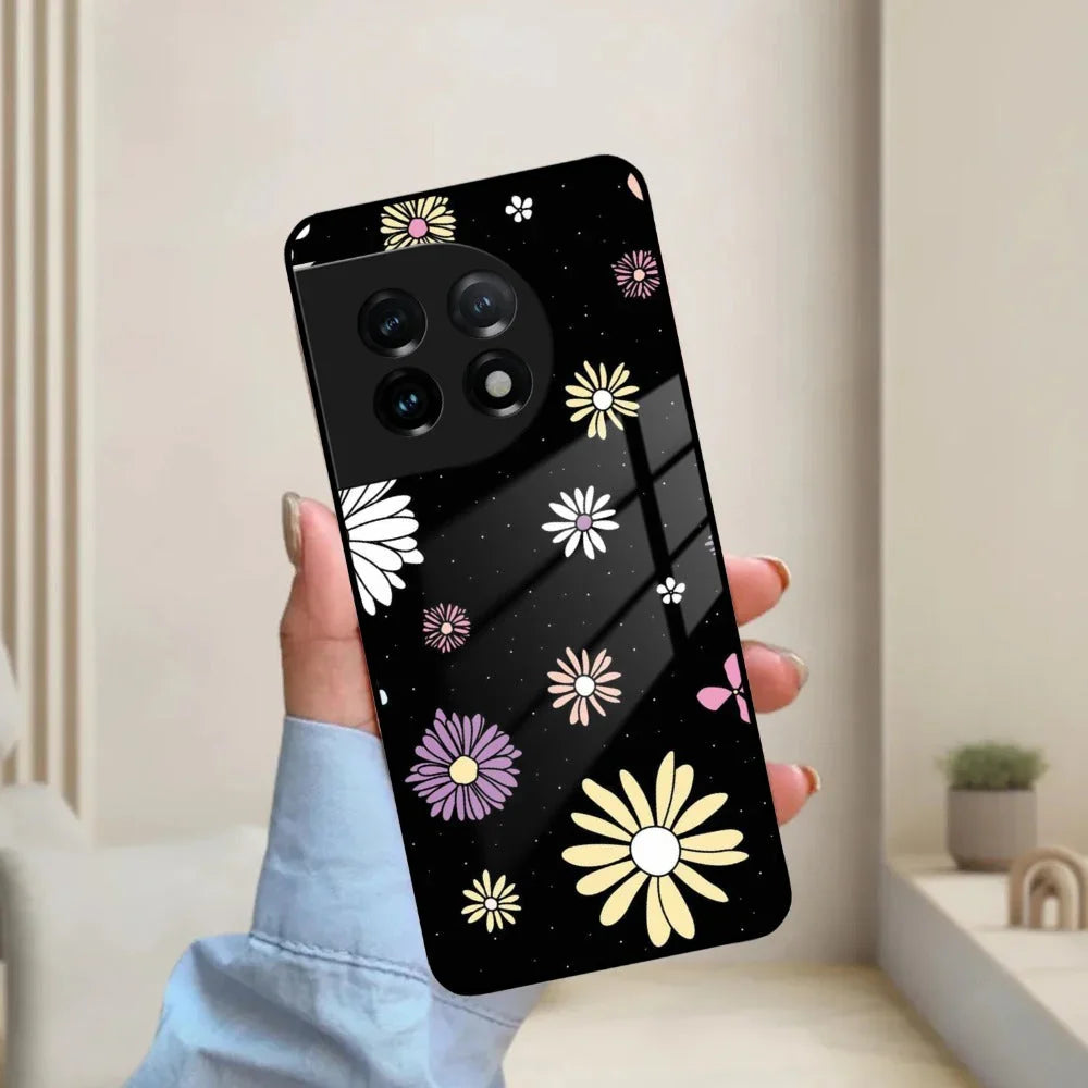 Seamless Floral Print Glass Case Cover For OnePlus - ShopOnCliQ