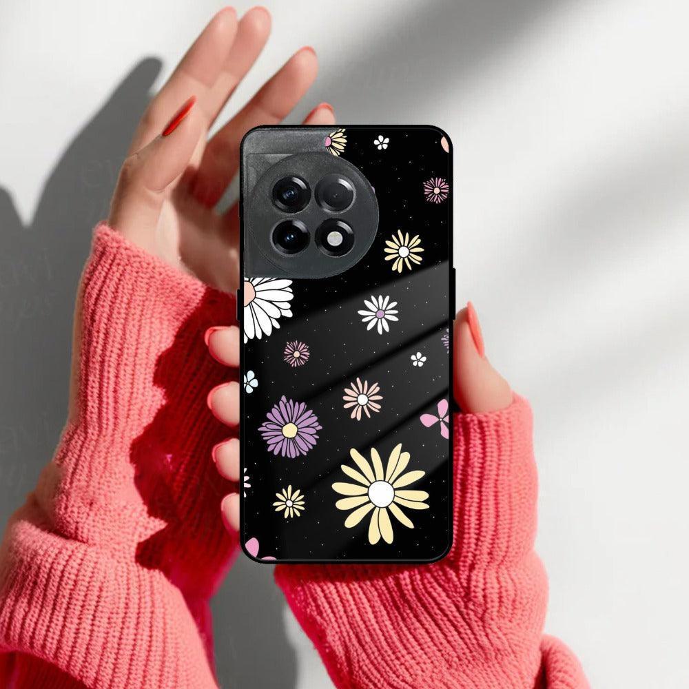 Seamless Floral Print Glass Case Cover For OnePlus - ShopOnCliQ