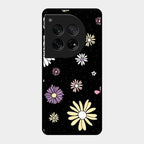 Seamless Floral Print Glass Case Cover For Oneplus 12 5G