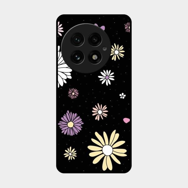 Seamless Floral Print Glass Case Cover For Oneplus 13 5G