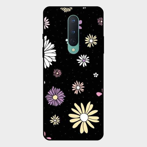 Seamless Floral Print Glass Case Cover For Oneplus 8