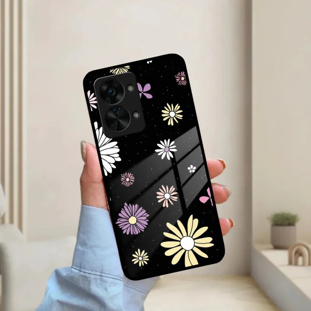 Seamless Floral Print Glass Case Cover For OnePlus - ShopOnCliQ