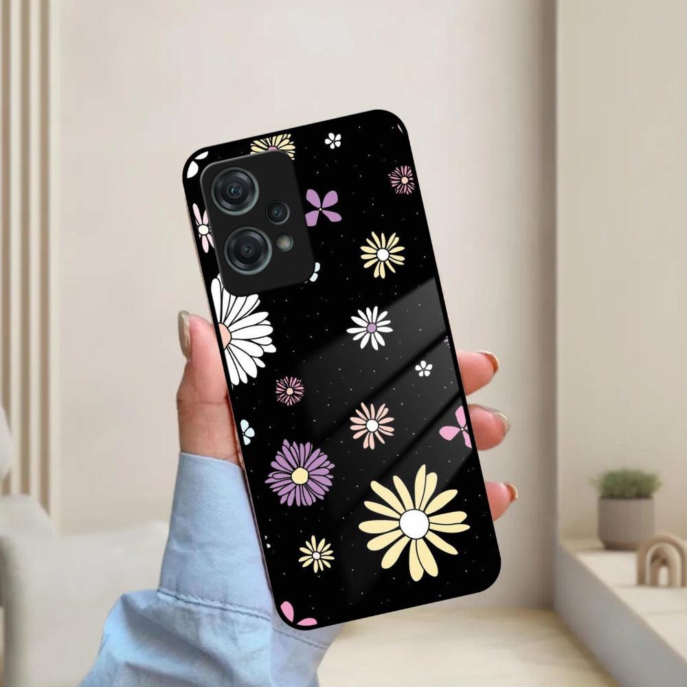 Seamless Floral Print Glass Case Cover For OnePlus