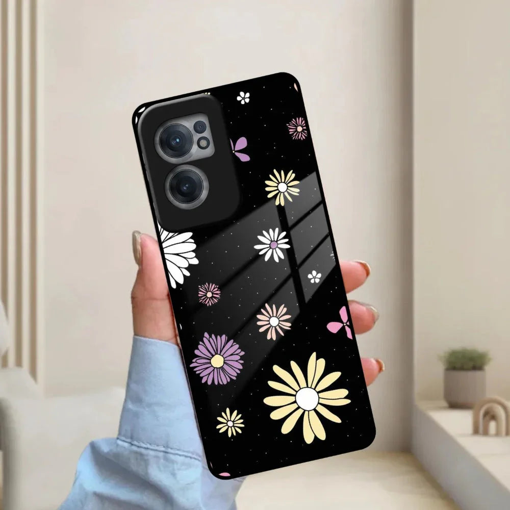 Seamless Floral Print Glass Case Cover For OnePlus - ShopOnCliQ