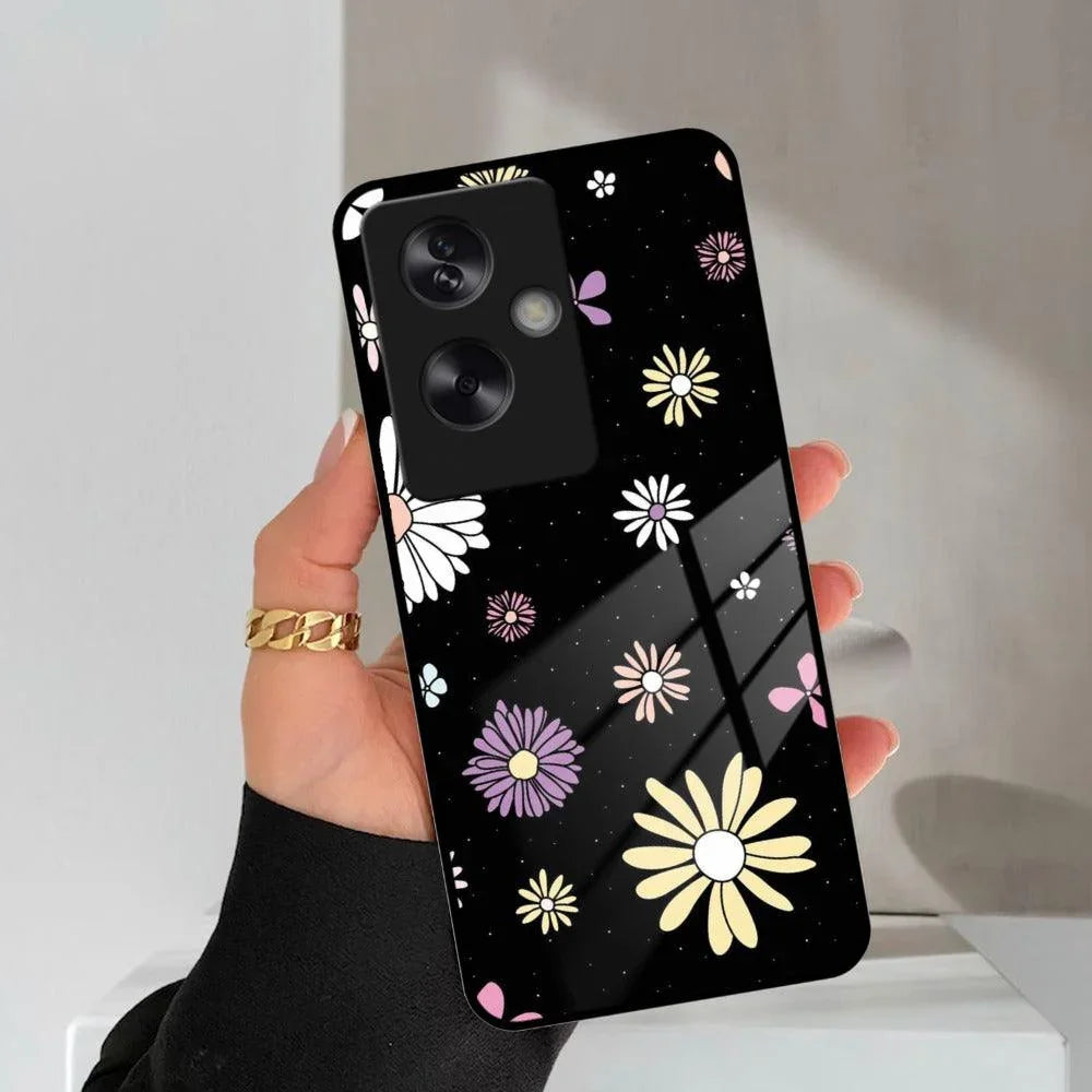 Seamless Floral Print Glass Case Cover Oppo - ShopOnCliQ