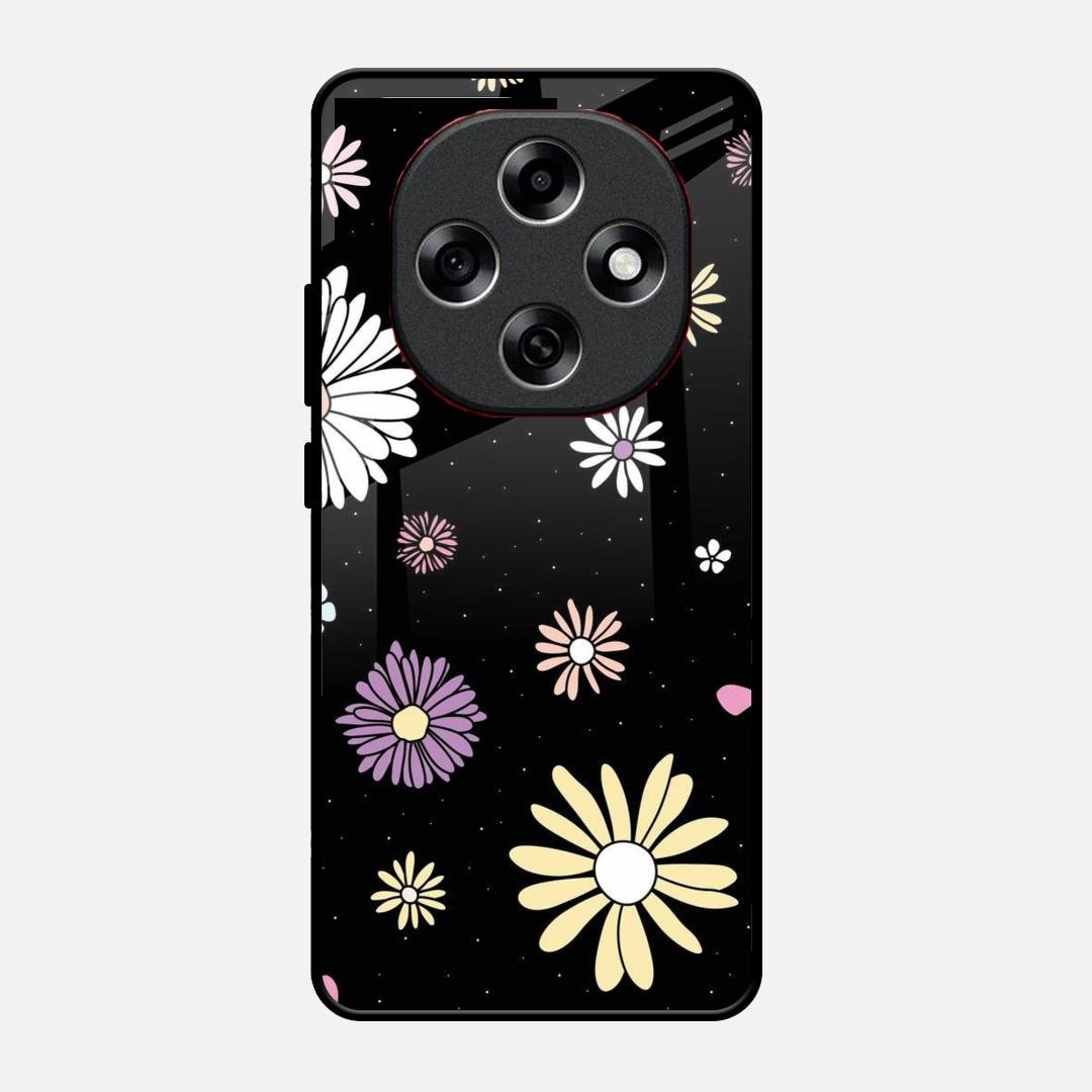 Seamless Floral Print Glass Case Cover For Oppo F31 Pro 5G