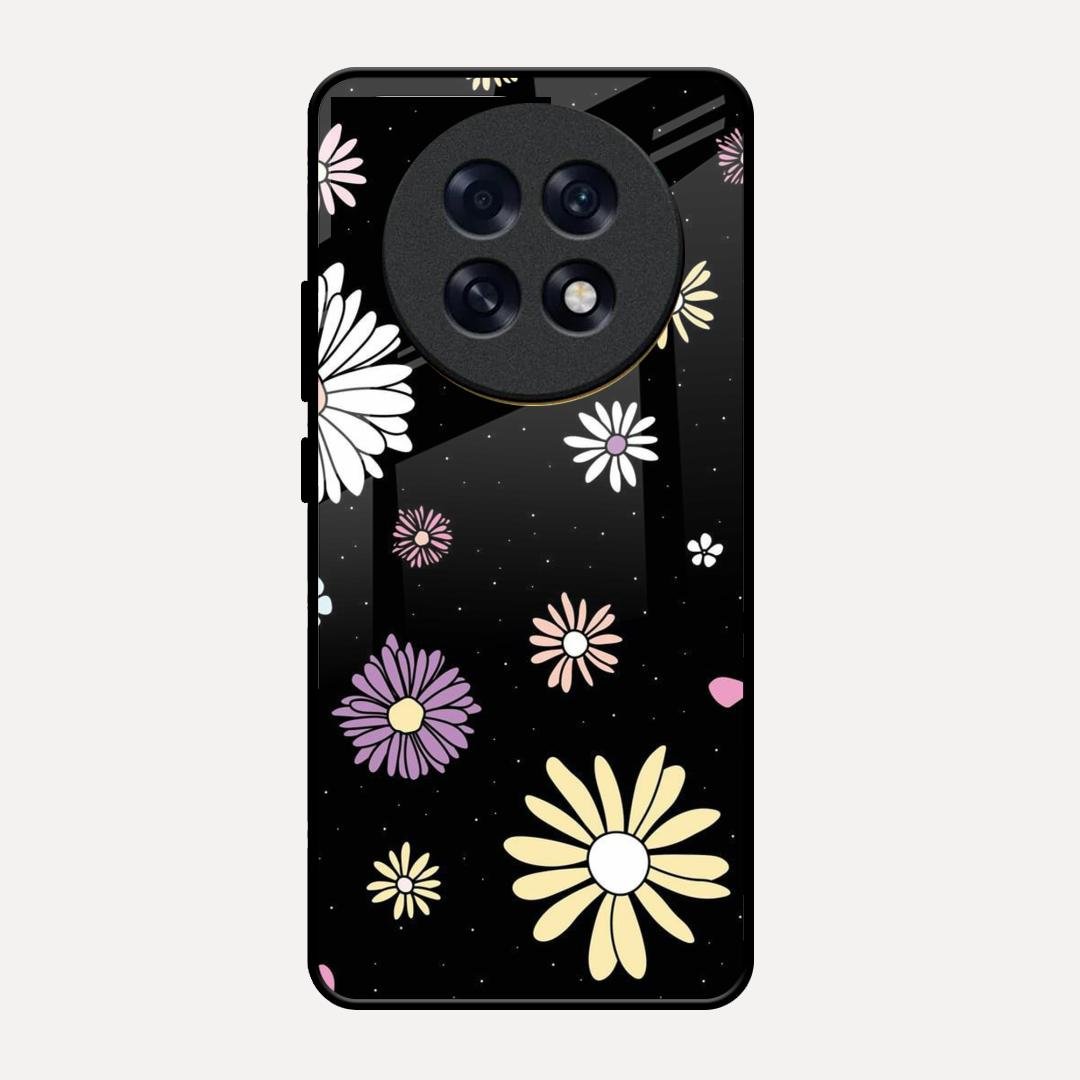 Seamless Floral Print Glass Case Cover For Oppo F31 Pro Plus 5G