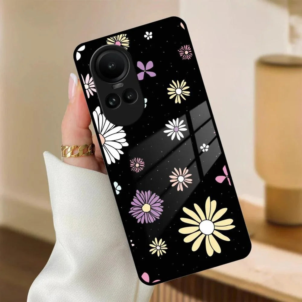 Seamless Floral Print Glass Case Cover Oppo - ShopOnCliQ