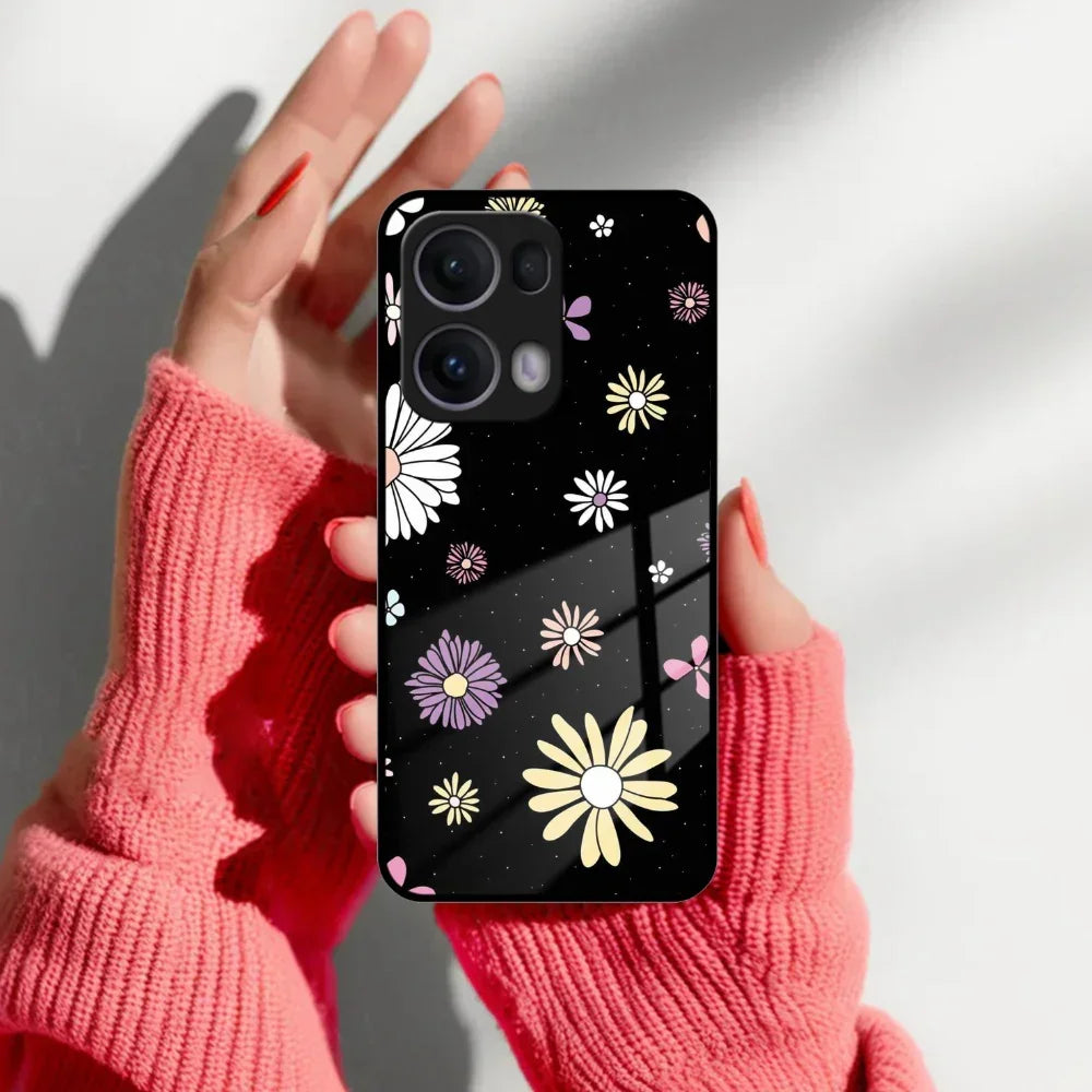 Seamless Floral Print Glass Case Cover Oppo - ShopOnCliQ
