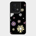 Seamless Floral Print Glass Case Cover For Oppo Reno 8 5G
