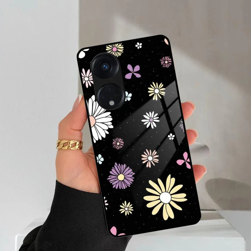 Seamless Floral Print Glass Case Cover Oppo - ShopOnCliQ