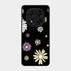 Seamless Floral Print Glass Case Cover For Poco X7 5G