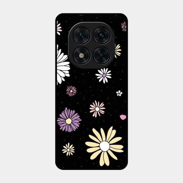 Seamless Floral Print Glass Case Cover For Poco X7 5G