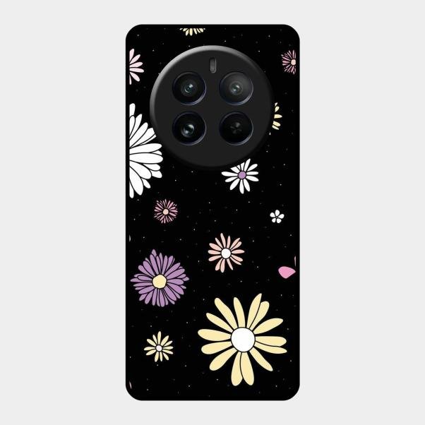 Seamless Floral Print Glass Case Cover For Realme 12 Pro Plus 5G