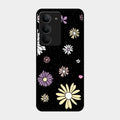 Seamless Floral Print Glass Case Cover For Realme 14X 5G