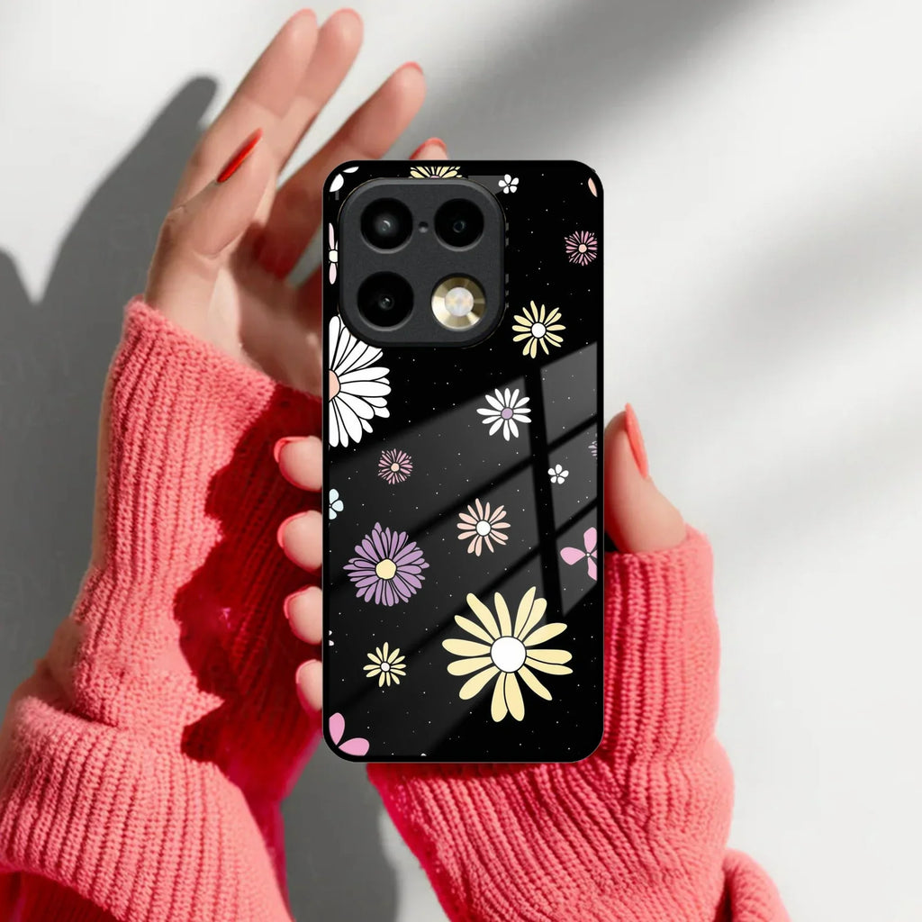 Seamless Floral Print Glass Case Cover For Realme 16 Pro Plus 5G