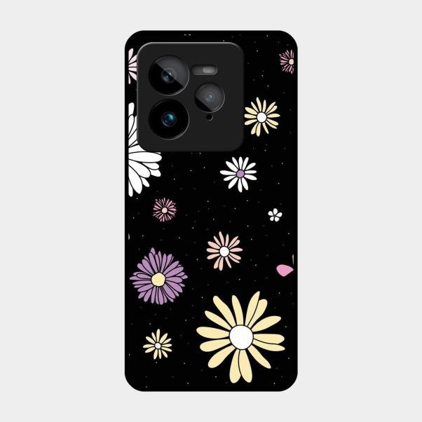 Seamless Floral Print Glass Case Cover For Realme Gt 7 Pro