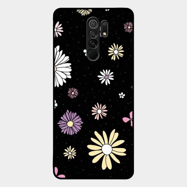 Seamless Floral Print Glass Case Cover For Redmi 9 Prime