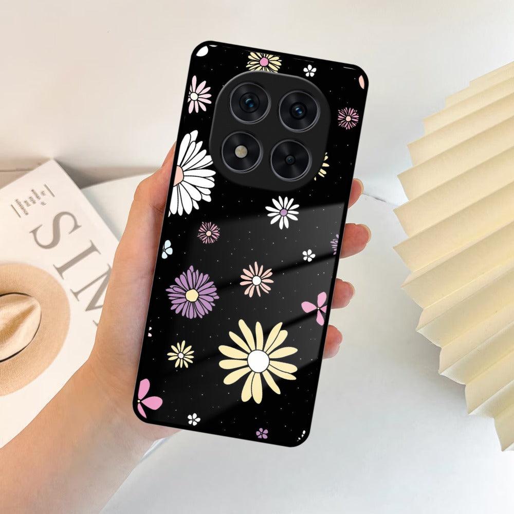 Multicolor Flower Print Glass Case Cover For Poco