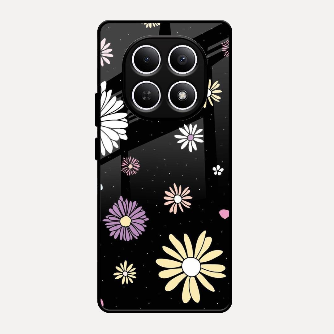 Seamless Floral Print Glass Case Cover For Redmi Note 15 5G