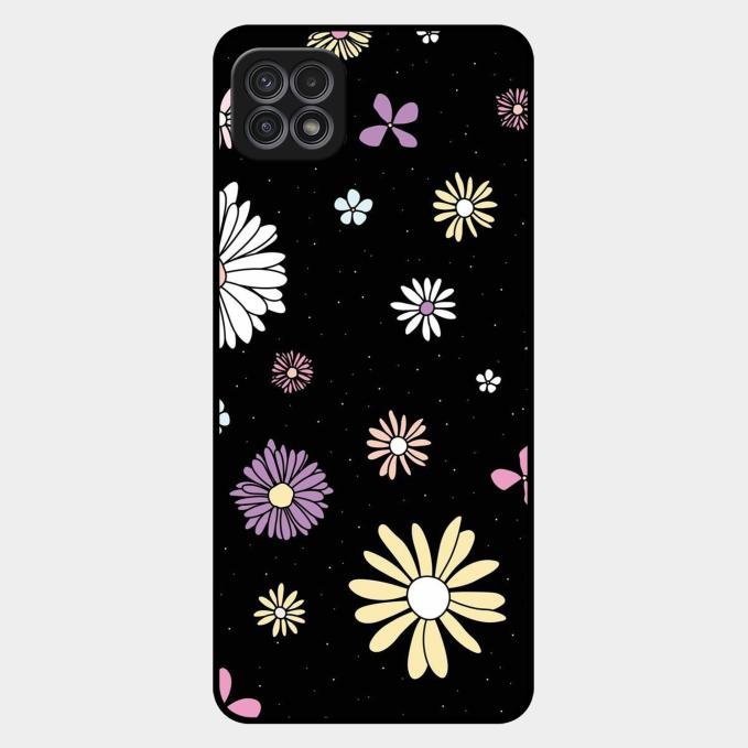 Seamless Floral Print Glass Case Cover For Samsung Galaxy F42 5G