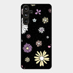 Seamless Floral Print Glass Case Cover For Samsung Galaxy M55 5G
