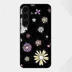 Seamless Floral Print Glass Case Cover For Samsung Galaxy S25 FE 5G