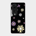Seamless Floral Print Glass Case Cover For Vivo T3 Ultra