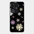 Seamless Floral Print Glass Case Cover For Vivo T4X 5G
