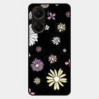 Seamless Floral Print Glass Case Cover For Vivo V29E 5G