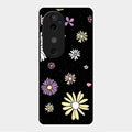 Seamless Floral Print Glass Case Cover For Vivo V40 5G