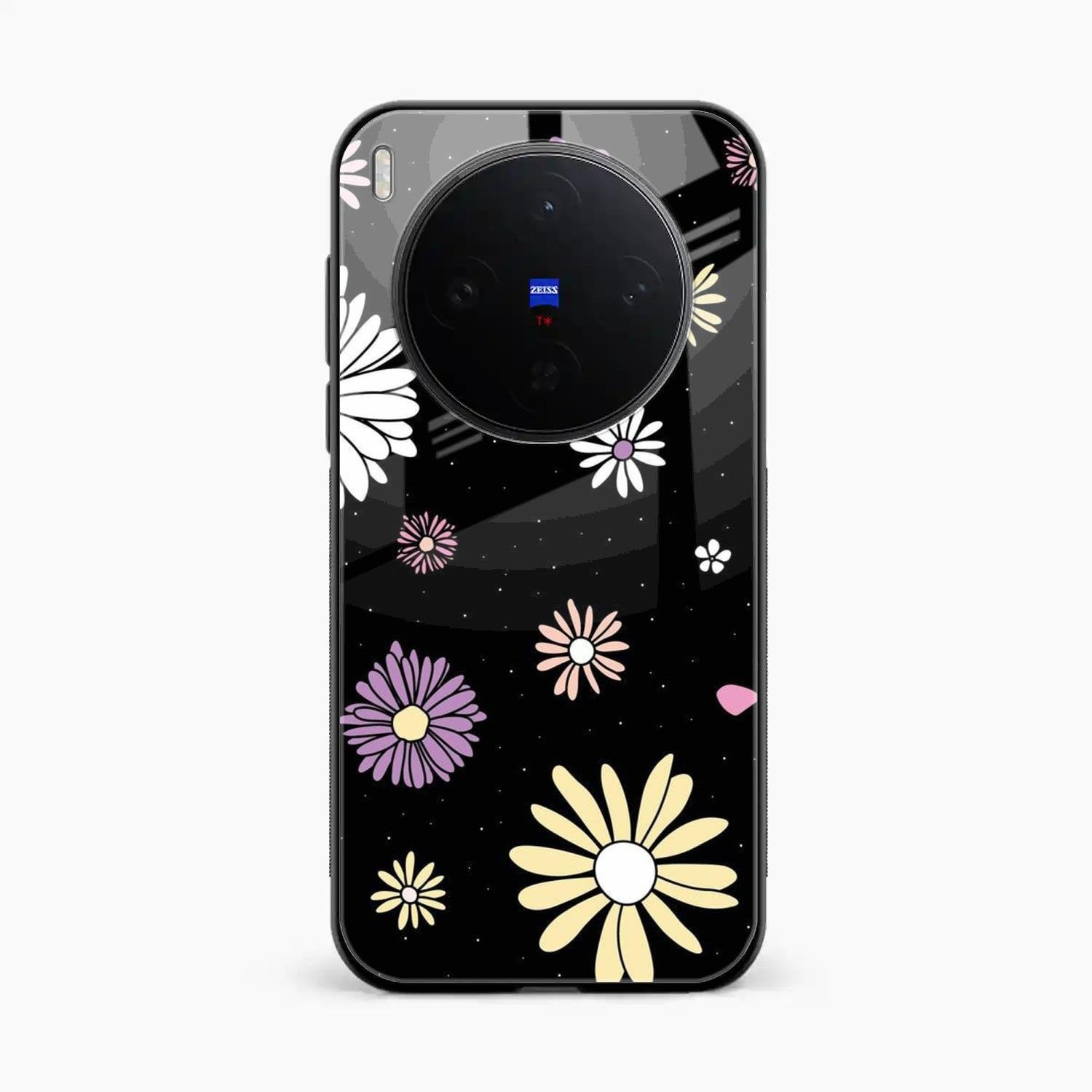 Seamless Floral Print Glass Case Cover For Vivo X300 5G
